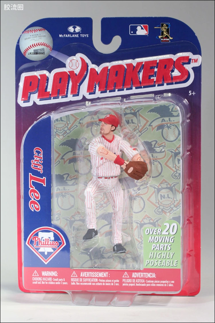 麦克法兰MLB棒球系列玩具 PLAYMAKERS 第3代 CLIFF LEE (PITCHING)