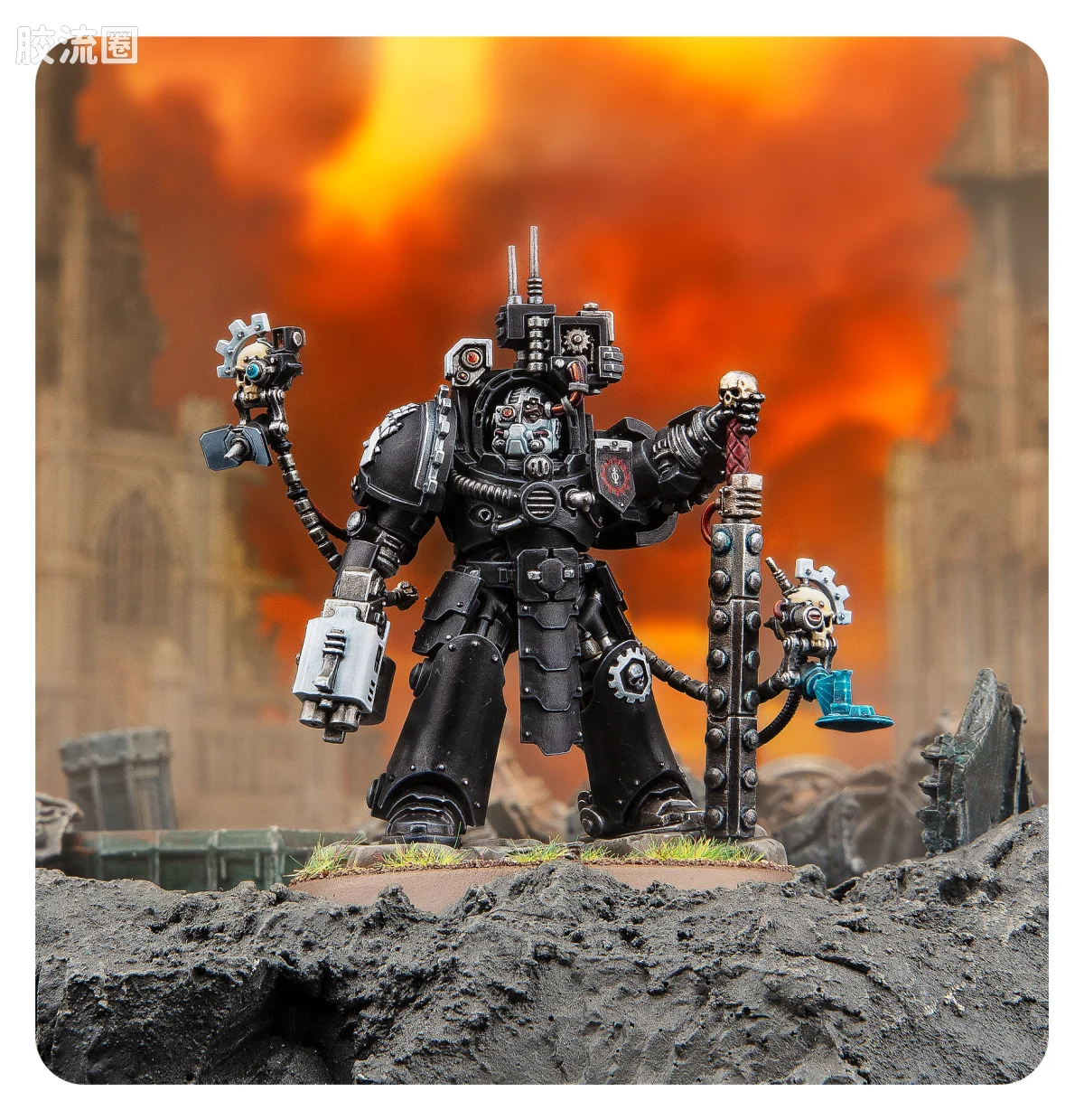 战锤40K Space Marines 星际战士各分支战团特有单位 10版 钢铁之手 阿维尼氏族钢铁连长 卡诺克·瓦 - 图片