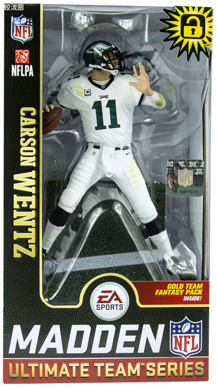 麦克法兰NFL美式足球系列玩具 Madden NFL 19 Ultimate Team Series 1 Carson Wentz