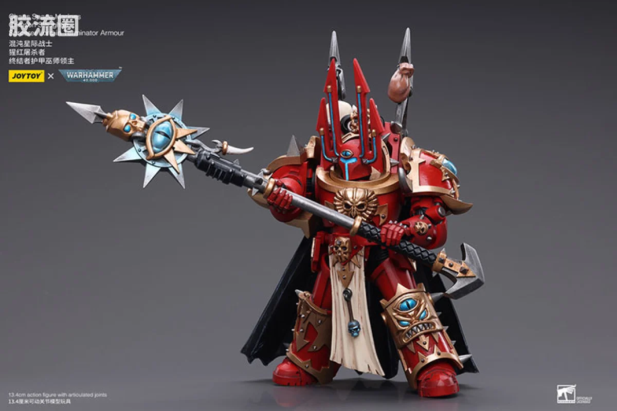JOYTOY x 战锤40K 混沌势力 混沌星际战士 猩红屠杀者 终结者巫师领主 - 图片