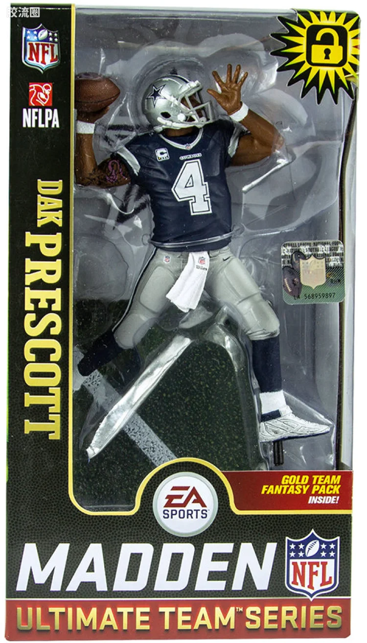 麦克法兰NFL美式足球系列玩具 Madden NFL 19 Ultimate Team Series 1 Dak Prescott
