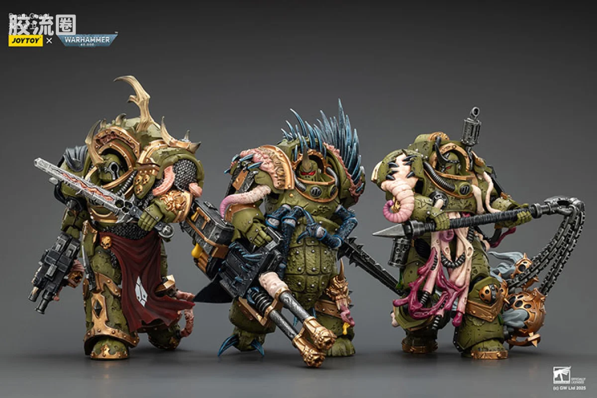 JOYTOY x 战锤40K 混沌势力 死亡守卫 腐毒领主终结者三人组 - 图片