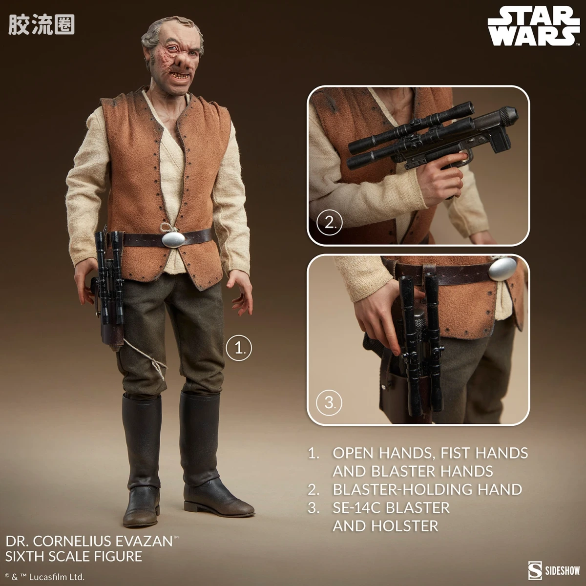 sideshow1比6可动人偶系列 普通版 科內利厄斯·伊瓦贊醫生 - 图片