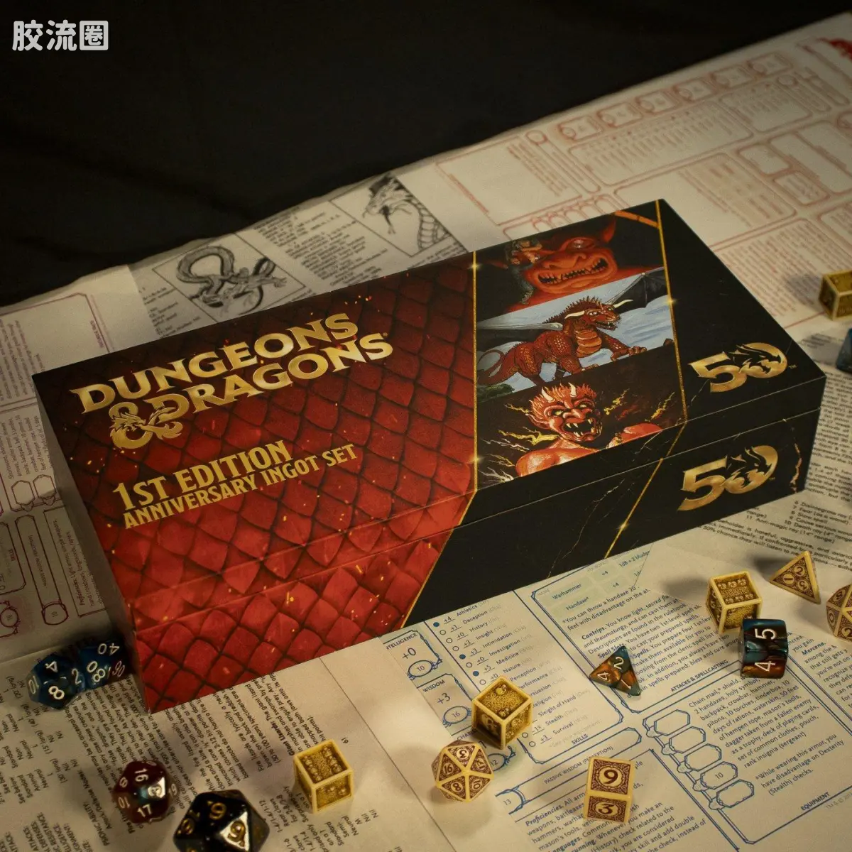 孩之宝综合系列 龙与地下城 50周年限量版 第一版 书籍封面 金属锭套装 - 图片