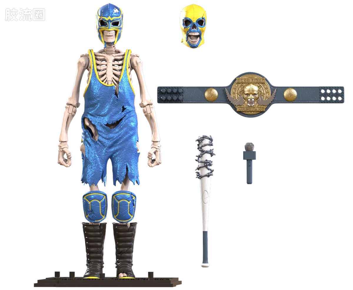 史诗 H.A.C.K.S. 1/12 可动人偶 摔角手骷髅 - 图片
