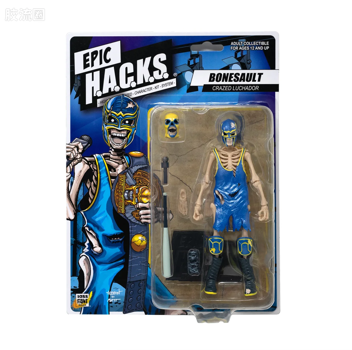 史诗 H.A.C.K.S. 1/12 可动人偶 摔角手骷髅 - 图片
