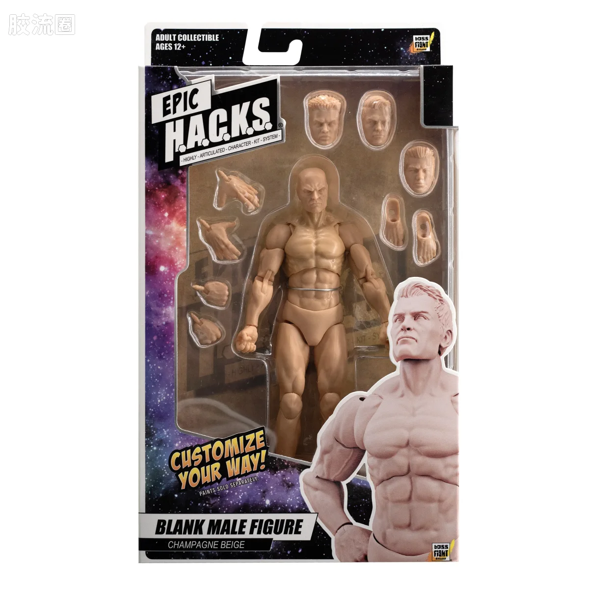 史诗 H.A.C.K.S. 1/12 可动人偶 香槟卡其色男性素体 - 图片