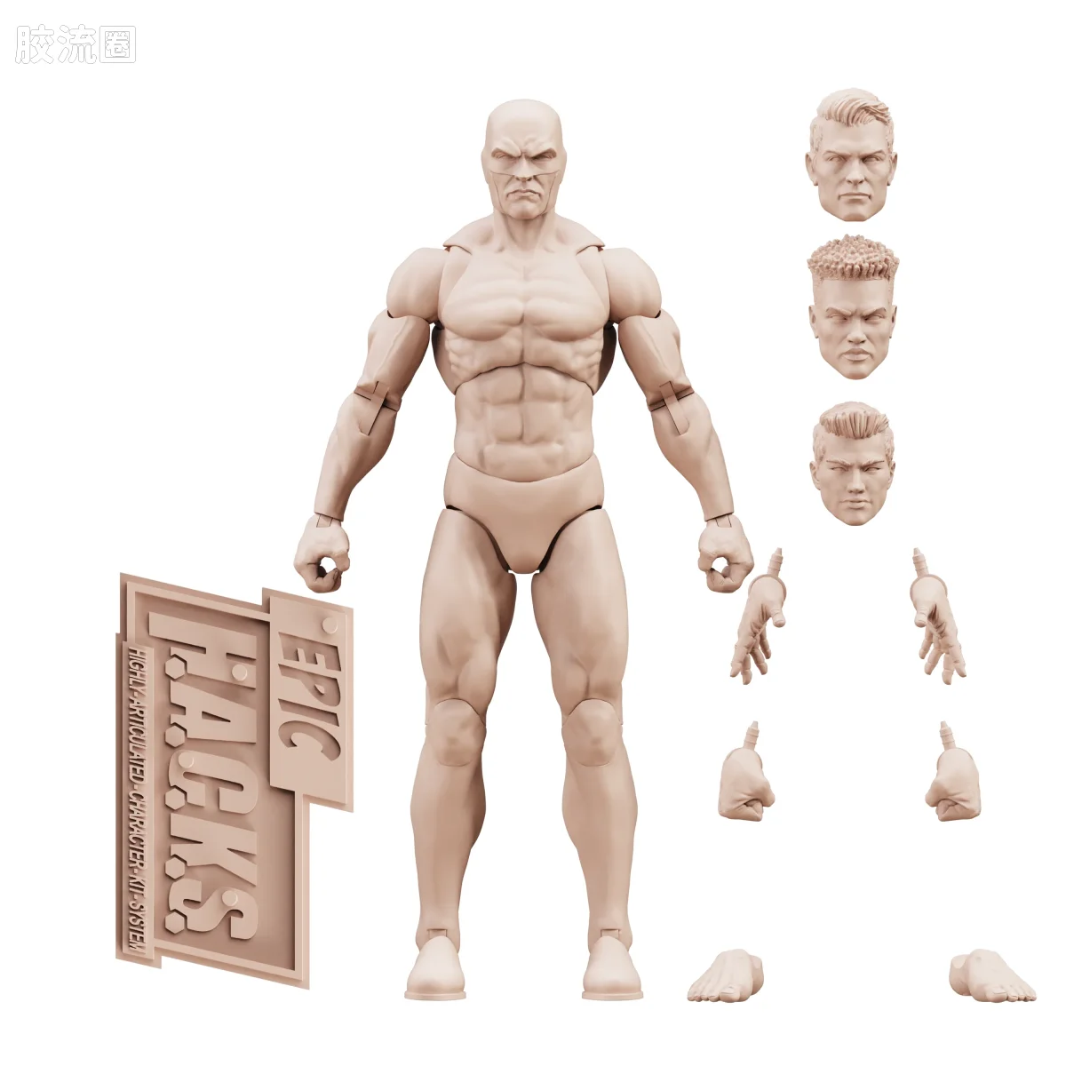 史诗 H.A.C.K.S. 1/12 可动人偶 香槟卡其色男性素体 - 图片