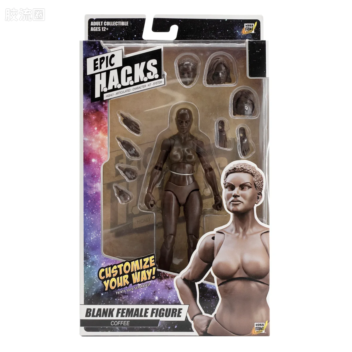 史诗 H.A.C.K.S. 1/12 可动人偶 咖啡棕色女性素体 - 图片