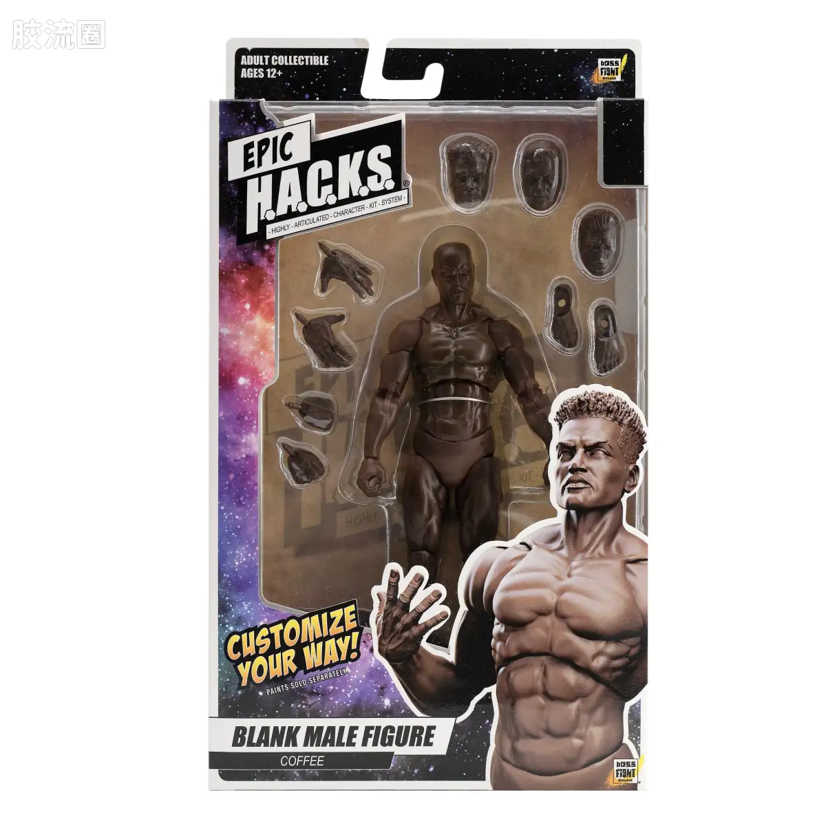 史诗 H.A.C.K.S. 1/12 可动人偶 咖啡棕色男性素体 - 图片