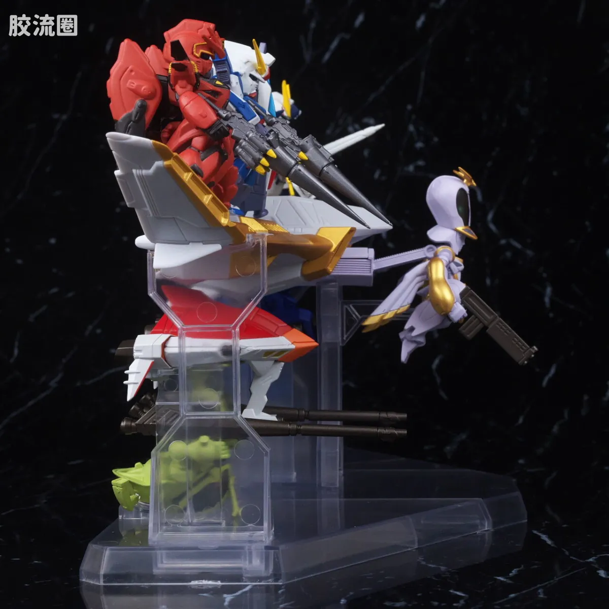 新FW系列食玩 GUNDAM CONVERGE CORE 机动战士海盗高达 钢铁的7人 安杰尔·迪欧纳&伊卡洛斯套装 - 图片