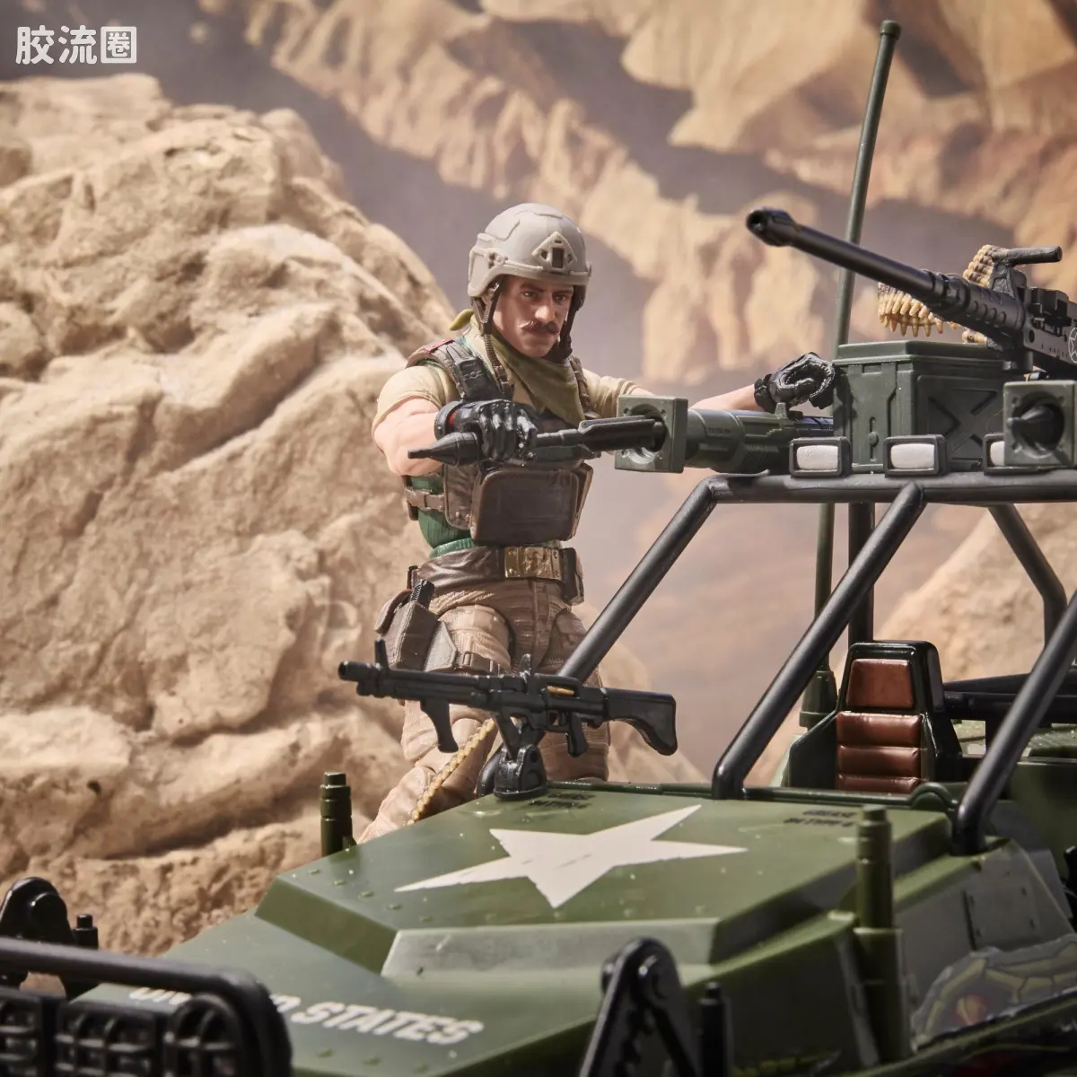 孩之宝 特种部队系列 复古收藏 人与载具系列 曲桥箱&打击者号越野车 - 图片