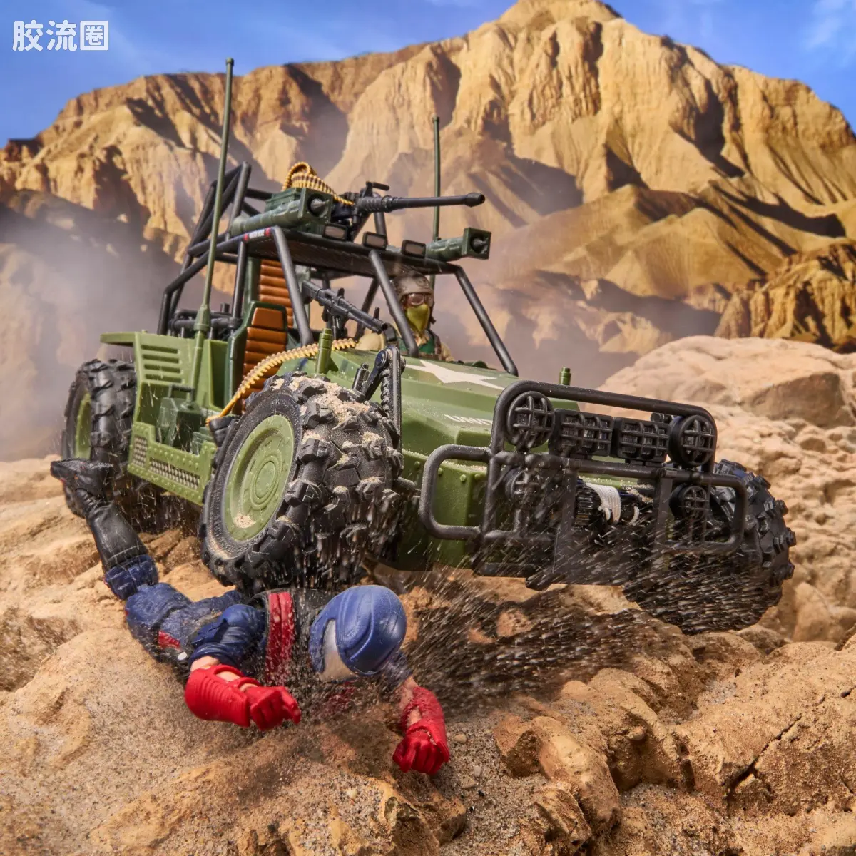 孩之宝 特种部队系列 复古收藏 人与载具系列 曲桥箱&打击者号越野车 - 图片