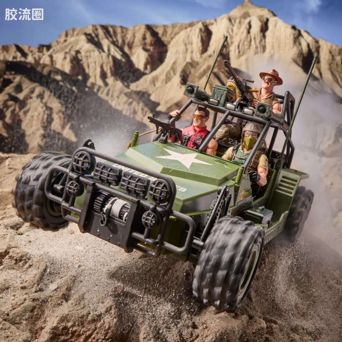 孩之宝 特种部队系列 复古收藏 人与载具系列 曲桥箱&打击者号越野车 - 图片