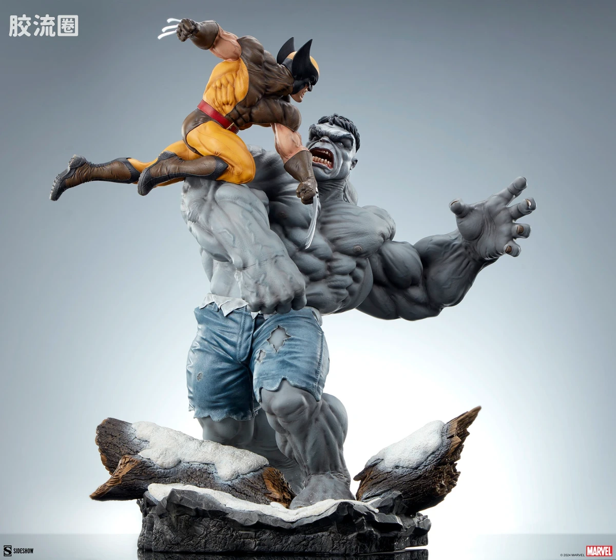 sideshow静态模型系列 Maquette 灰浩克 vs 金刚狼 - 图片