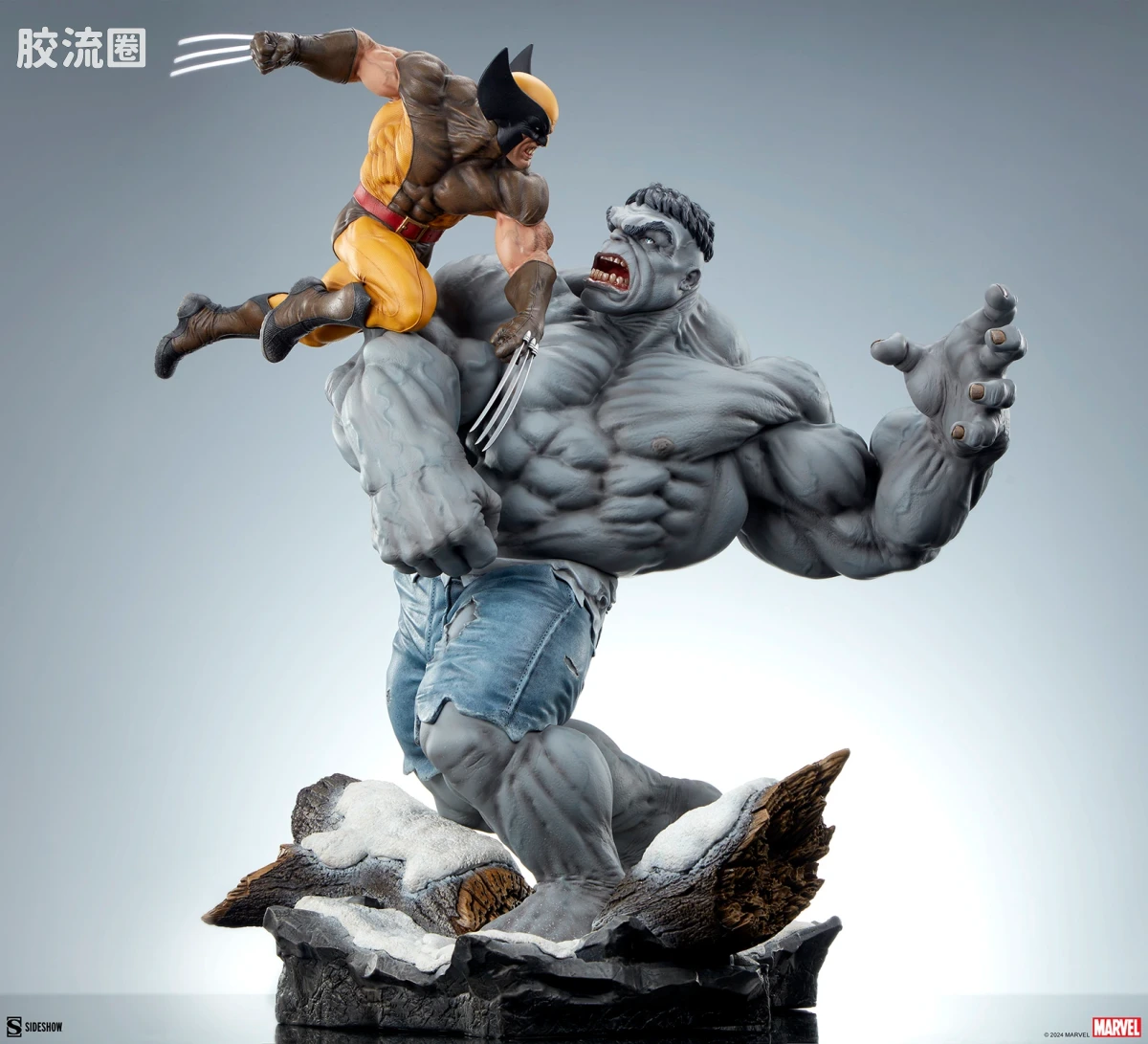 sideshow静态模型系列 Maquette 灰浩克 vs 金刚狼 - 图片