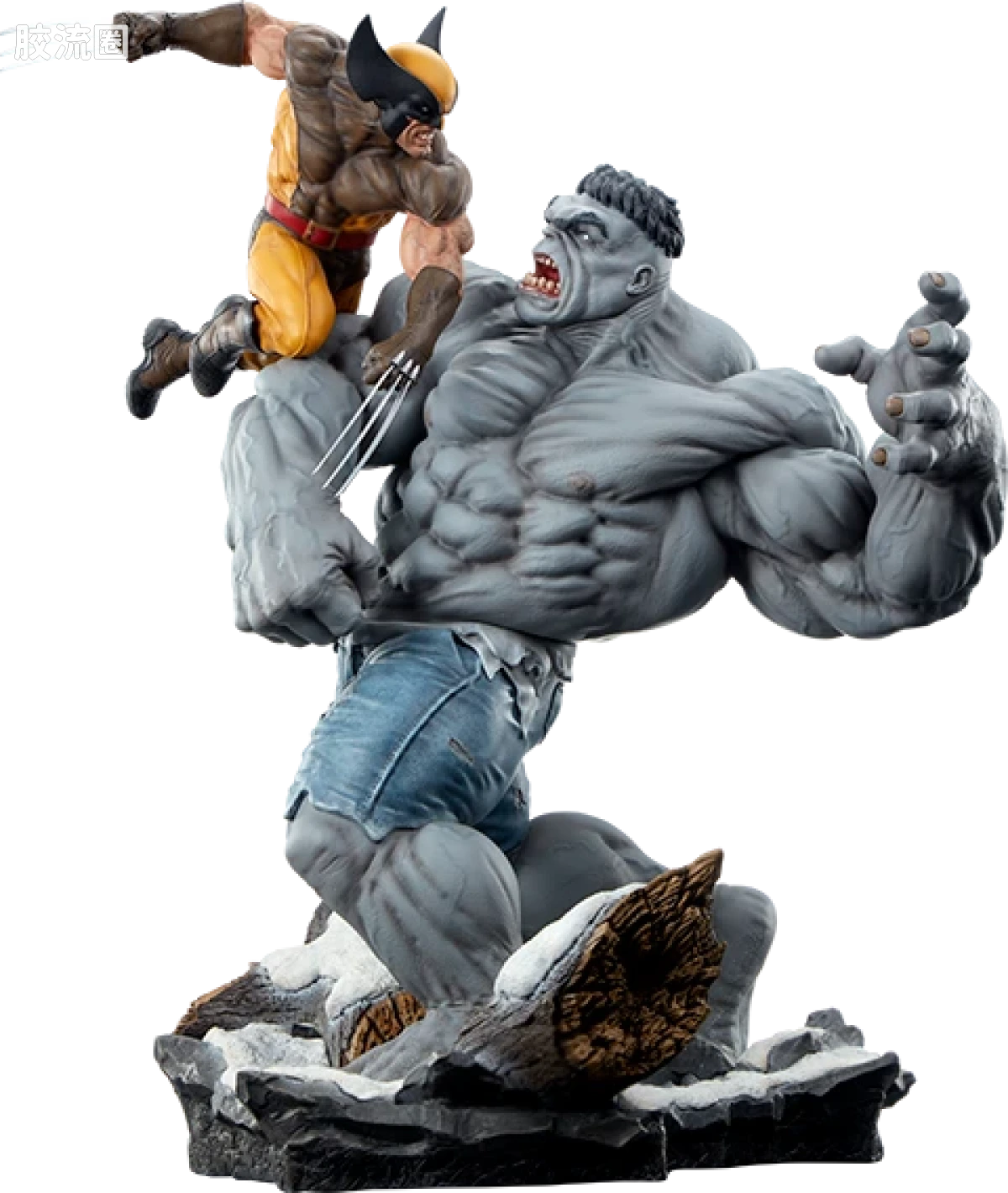 sideshow静态模型系列 Maquette 灰浩克 vs 金刚狼 - 图片