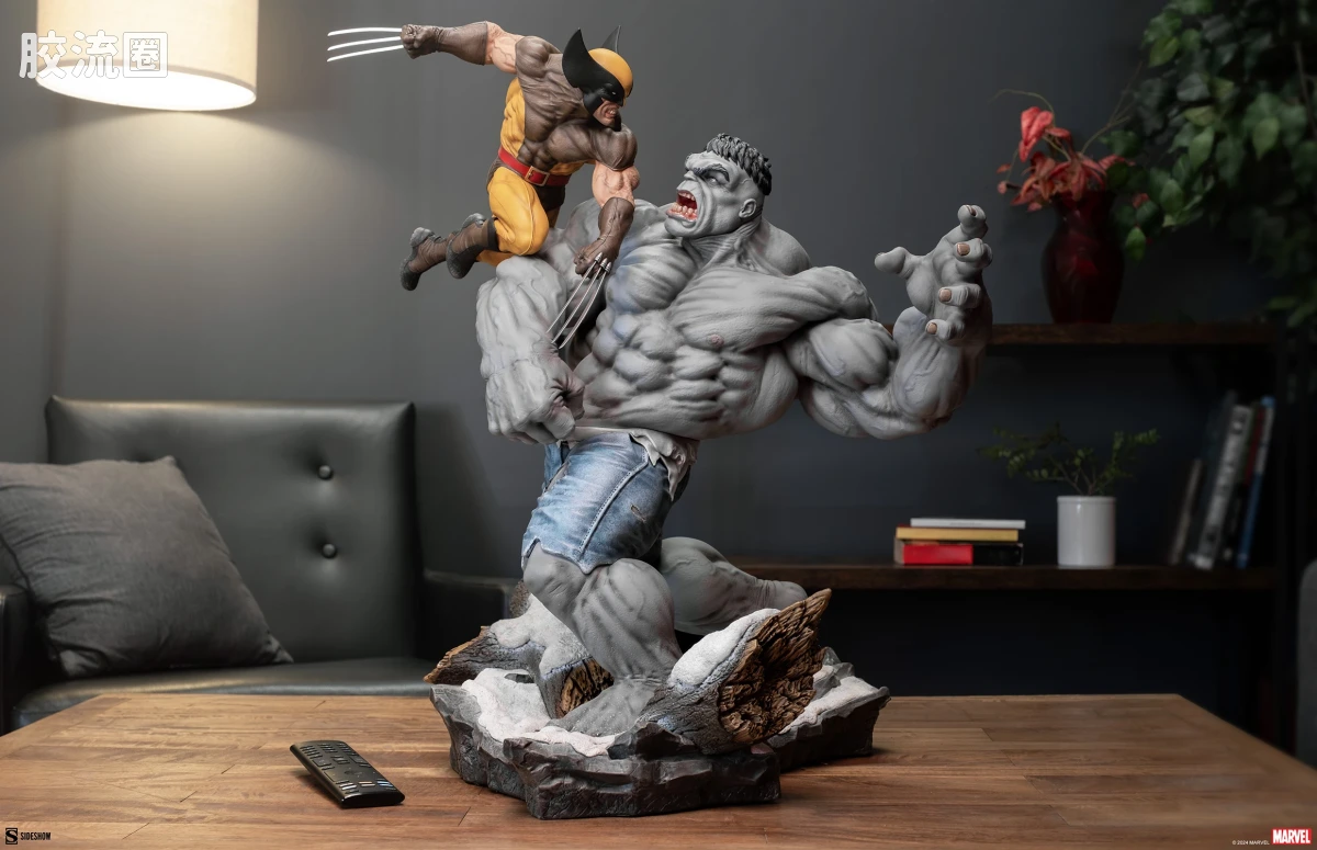 sideshow静态模型系列 Maquette 灰浩克 vs 金刚狼 - 图片