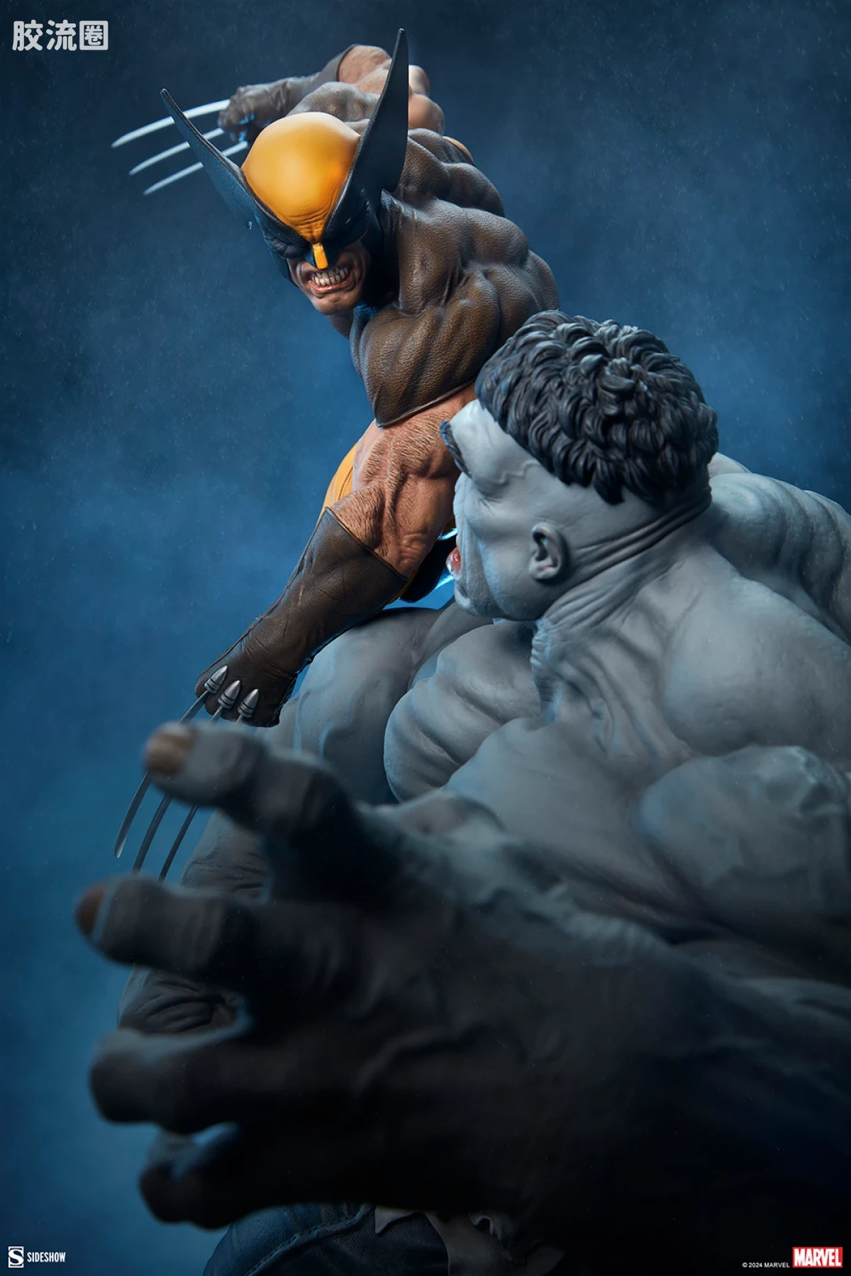 sideshow静态模型系列 Maquette 灰浩克 vs 金刚狼 - 图片