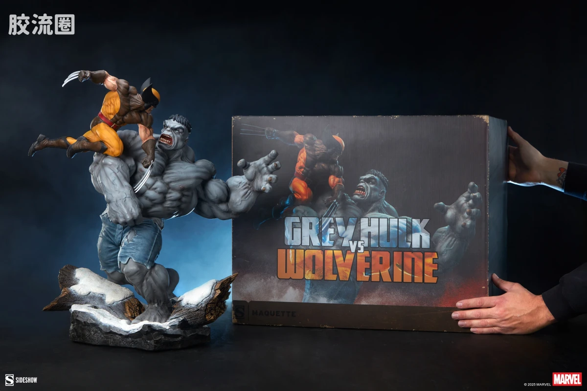 sideshow静态模型系列 Maquette 灰浩克 vs 金刚狼 - 图片