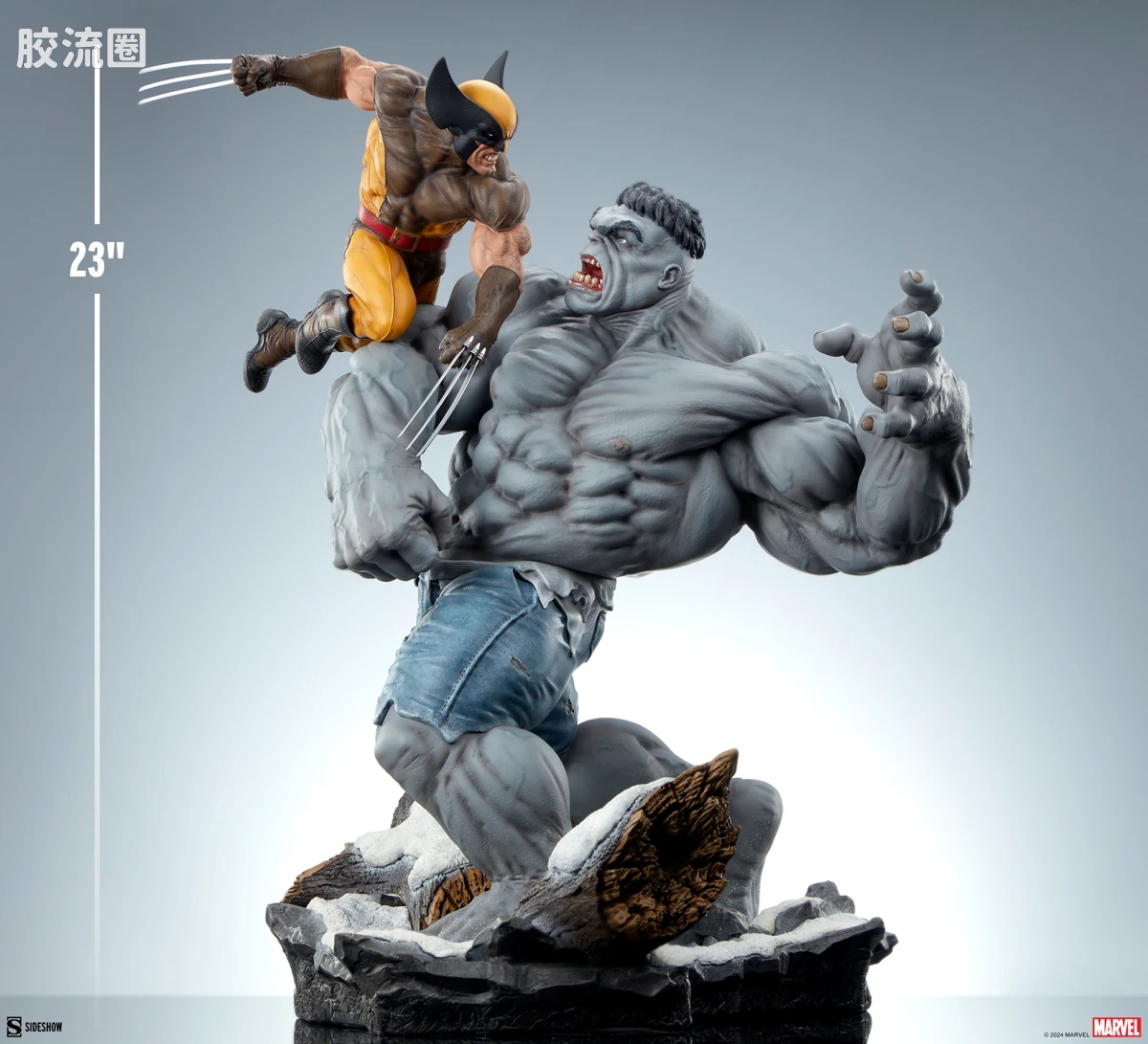 sideshow静态模型系列 Maquette 灰浩克 vs 金刚狼 - 图片