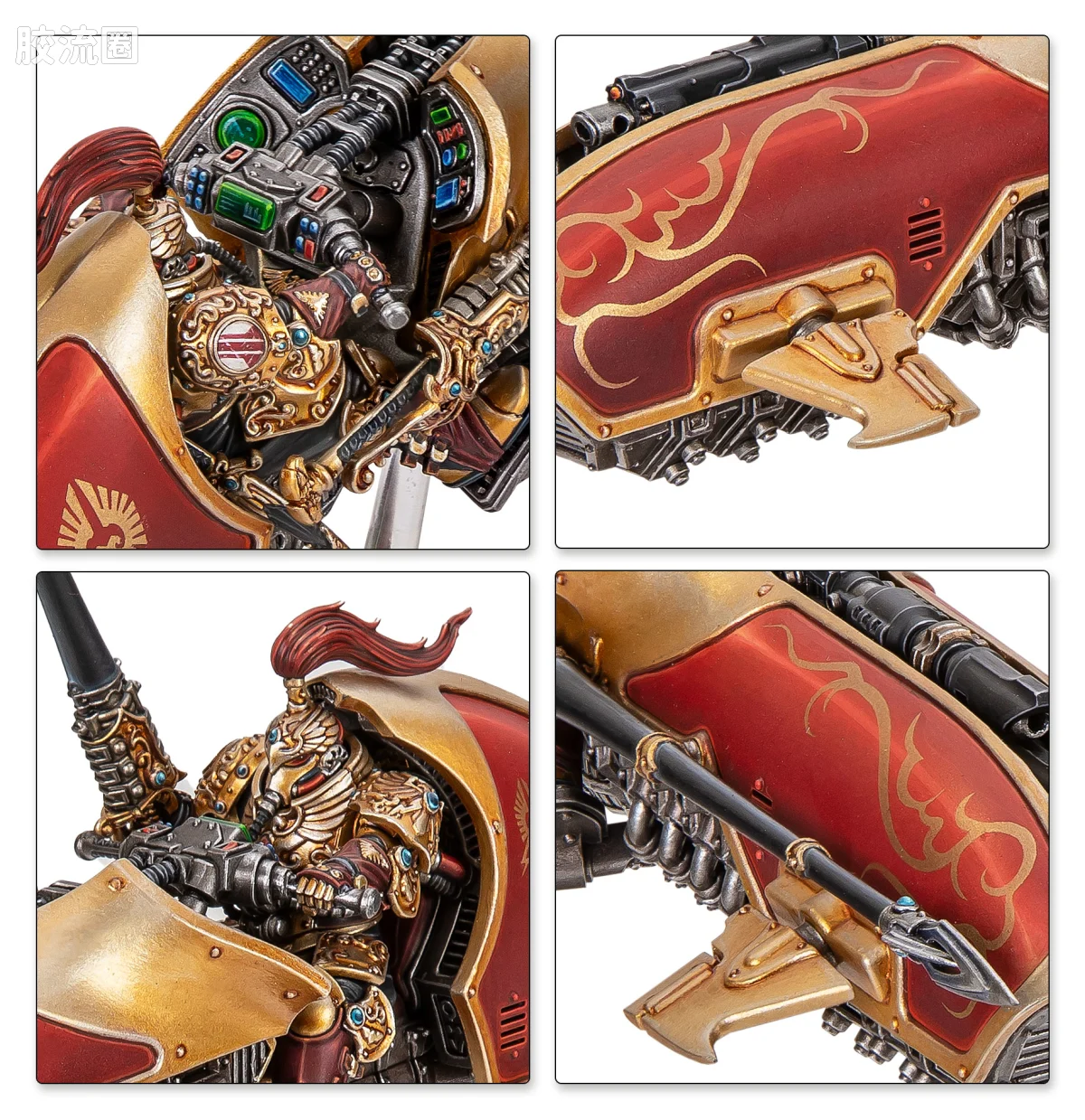 战锤40K Adeptus Custodes 帝皇禁军 11版 矛隼喷气摩托团 - 图片