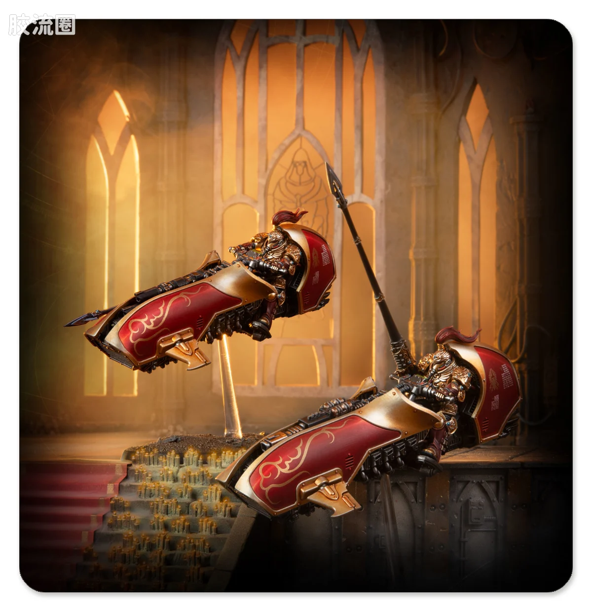 战锤40K Adeptus Custodes 帝皇禁军 11版 矛隼喷气摩托团 - 图片