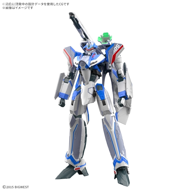 万代超时空要塞系列拼装模型 HG 1/100系列 VF-31J 齐格飞(疾风·因梅尔曼机) - 图片