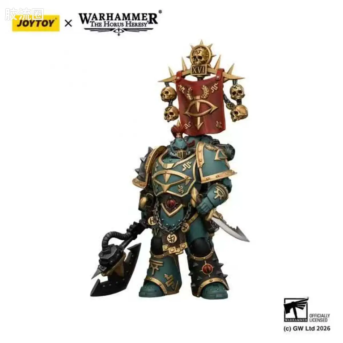JOYTOY x 战锤40K 荷鲁斯之子 战团 HH荷鲁斯之子 维伦·亚述巴尼拔 真正之子大师 持蛇之斧