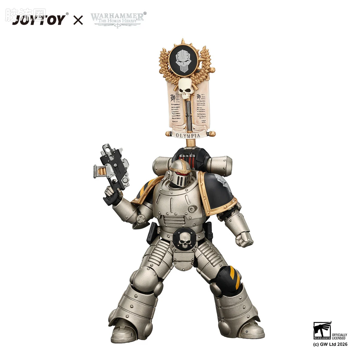 JOYTOY x 战锤40K null HH钢铁勇士 MK2军团士兵1 （旌旗、爆矢枪、爆矢手枪）