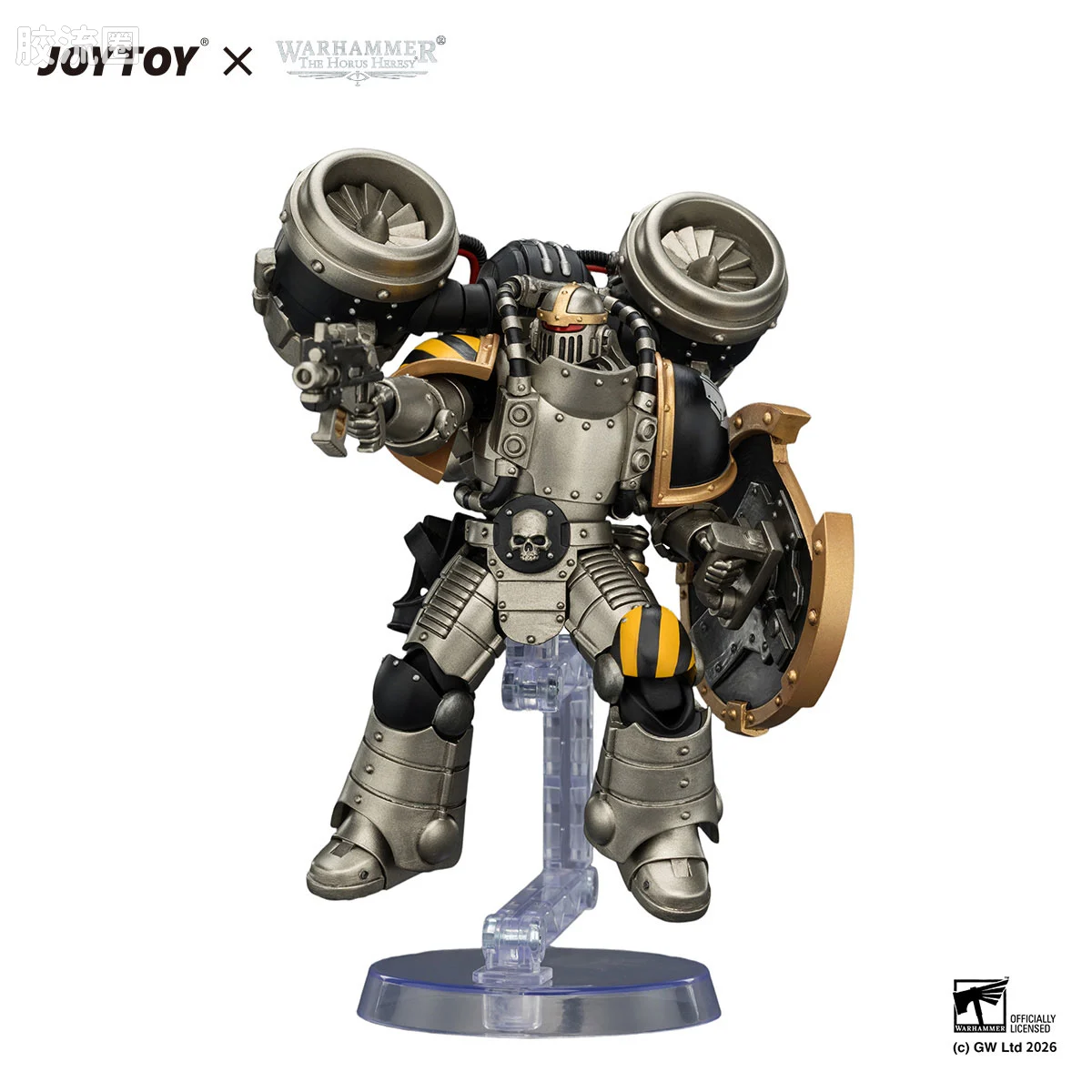 JOYTOY x 战锤40K null HH钢铁勇士 MK2突击军团士兵1 链锯斧、爆矢枪和战术盾
