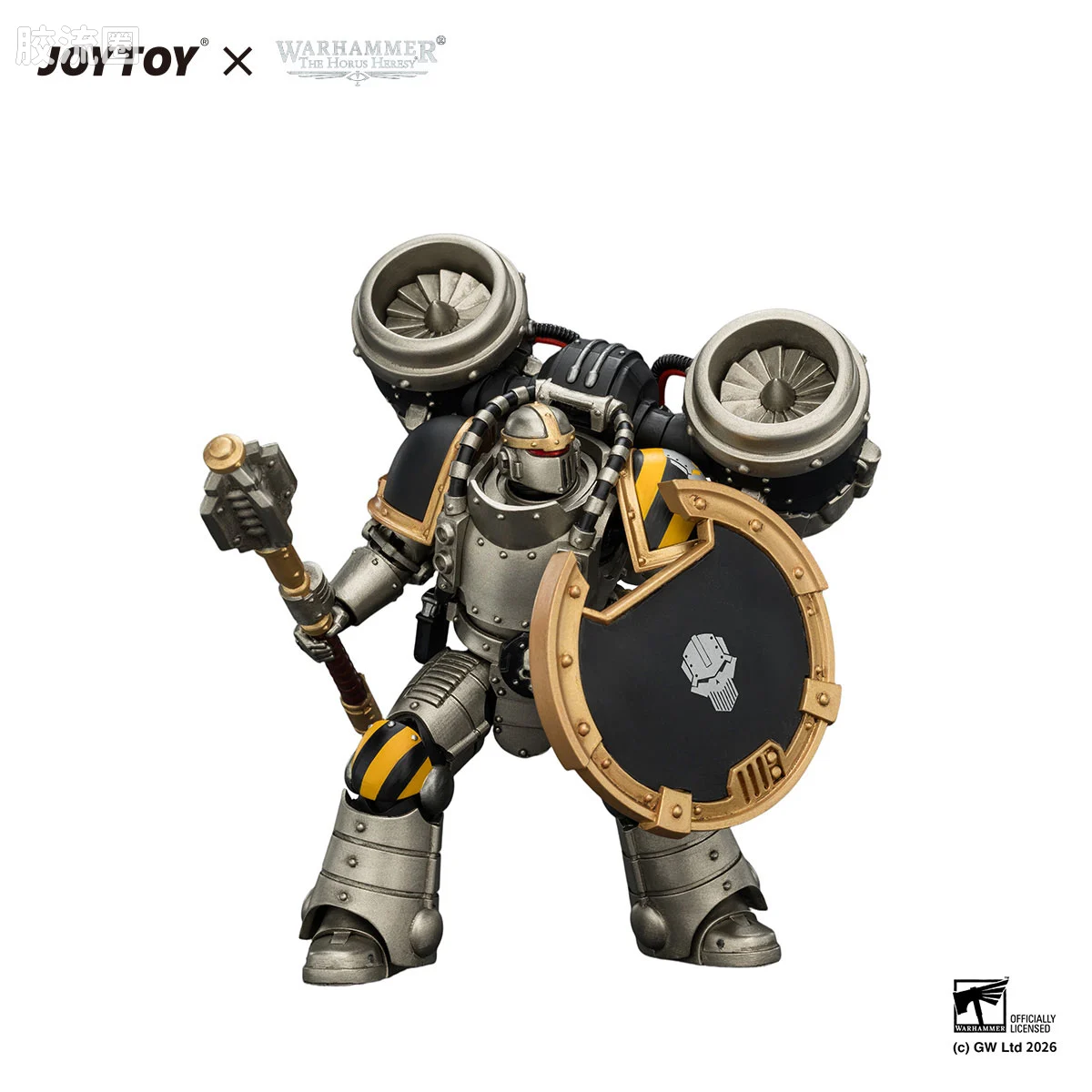 JOYTOY x 战锤40K null HH钢铁勇士 MK2突击军士 配备解离手枪，动力锤和战斗盾