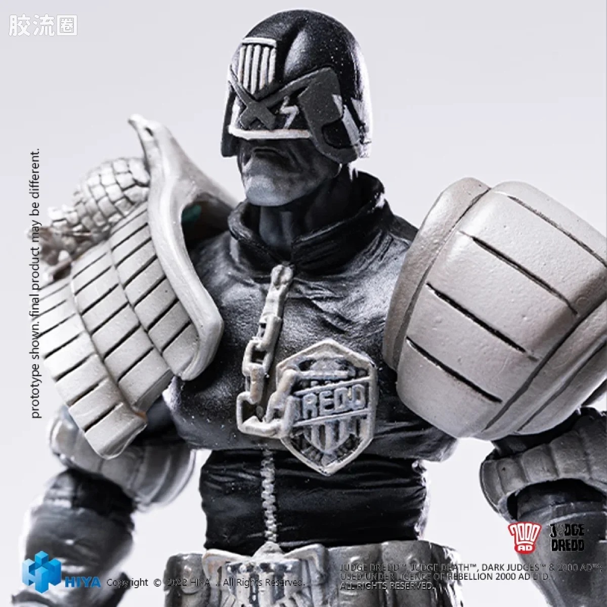 Hiya Toys/海雅 漫画 特警判官2000AD 德雷德法官 黑白版 - 图片