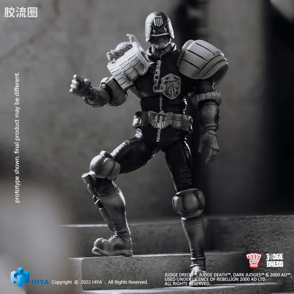 Hiya Toys/海雅 漫画 特警判官2000AD 德雷德法官 黑白版 - 图片