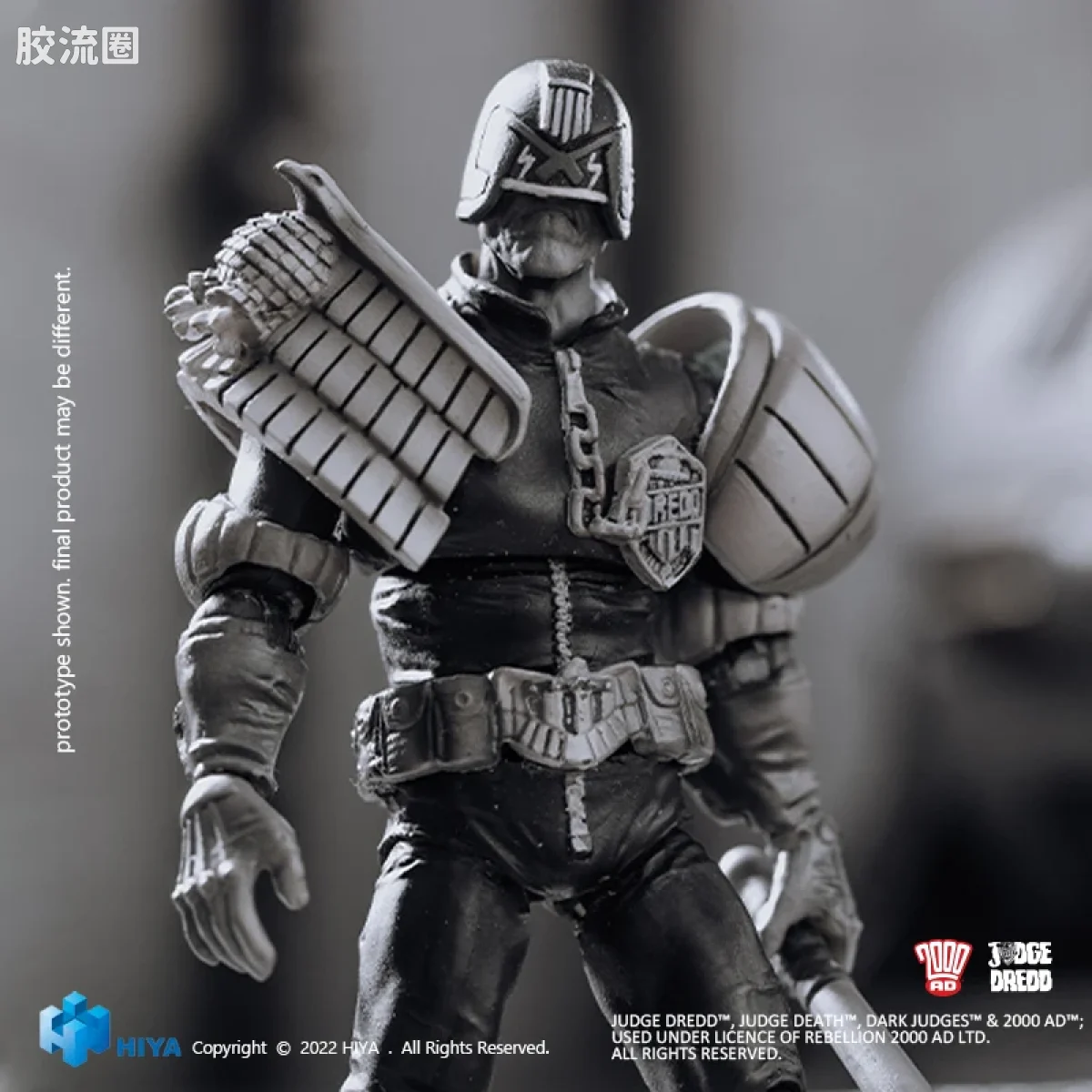 Hiya Toys/海雅 漫画 特警判官2000AD 德雷德法官 黑白版 - 图片