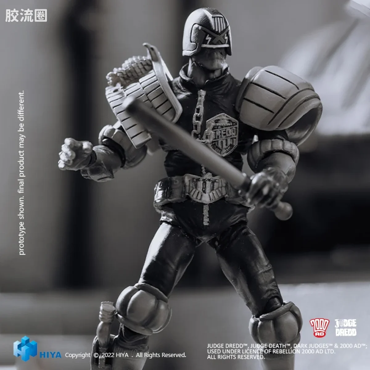 Hiya Toys/海雅 漫画 特警判官2000AD 德雷德法官 黑白版 - 图片