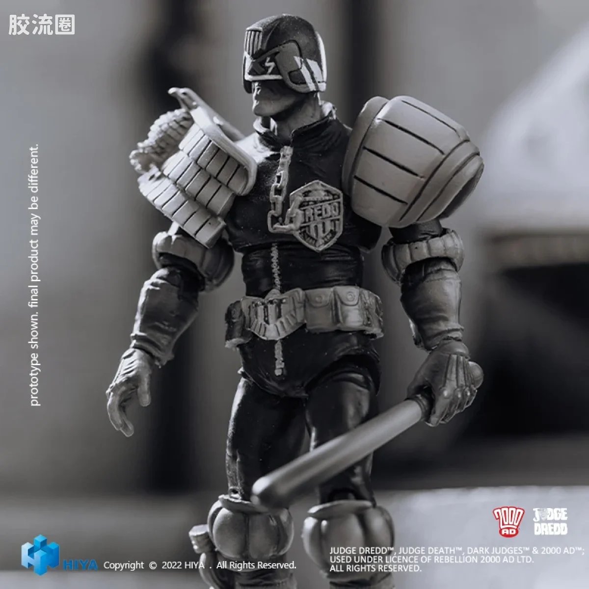 Hiya Toys/海雅 漫画 特警判官2000AD 德雷德法官 黑白版 - 图片