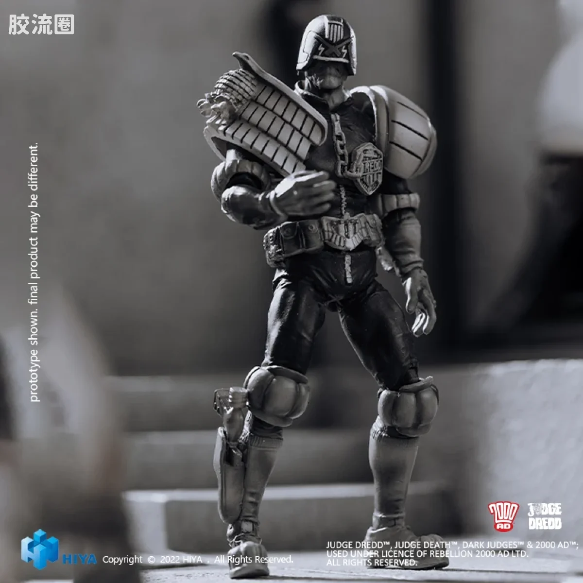 Hiya Toys/海雅 漫画 特警判官2000AD 德雷德法官 黑白版 - 图片