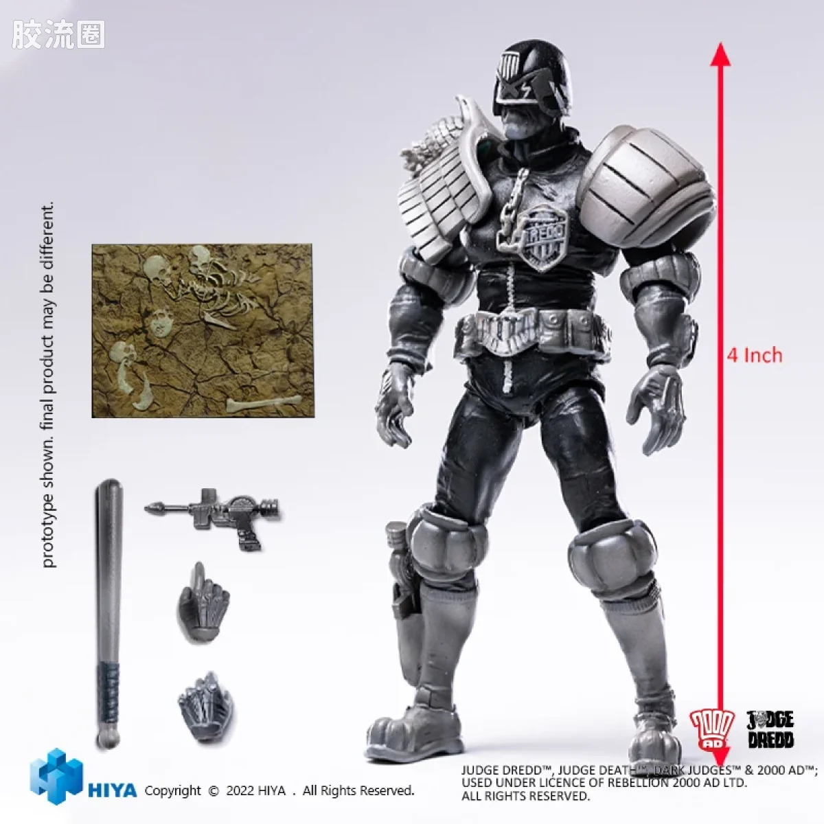 Hiya Toys/海雅 漫画 特警判官2000AD 德雷德法官 黑白版 - 图片