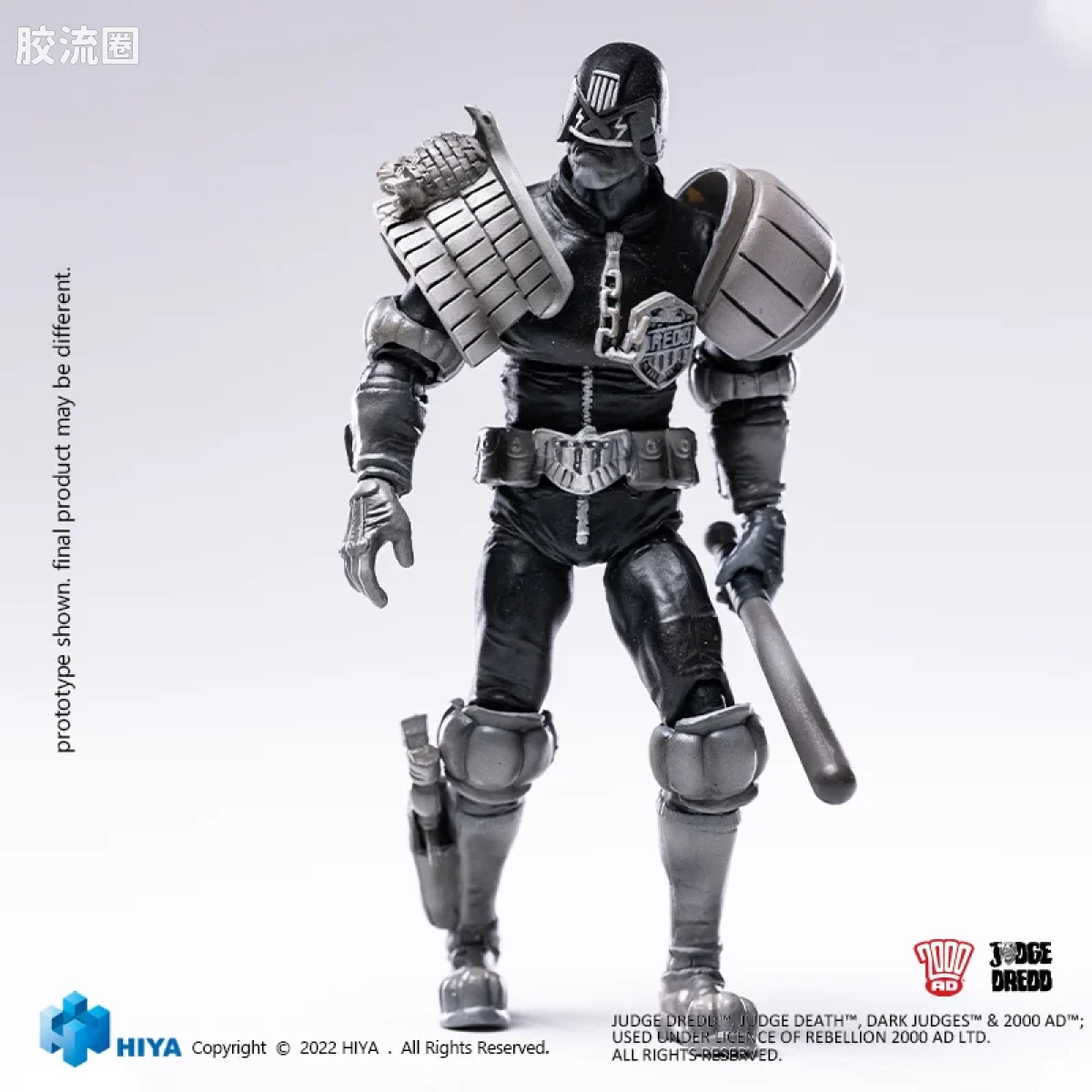 Hiya Toys/海雅 漫画 特警判官2000AD 德雷德法官 黑白版 - 图片