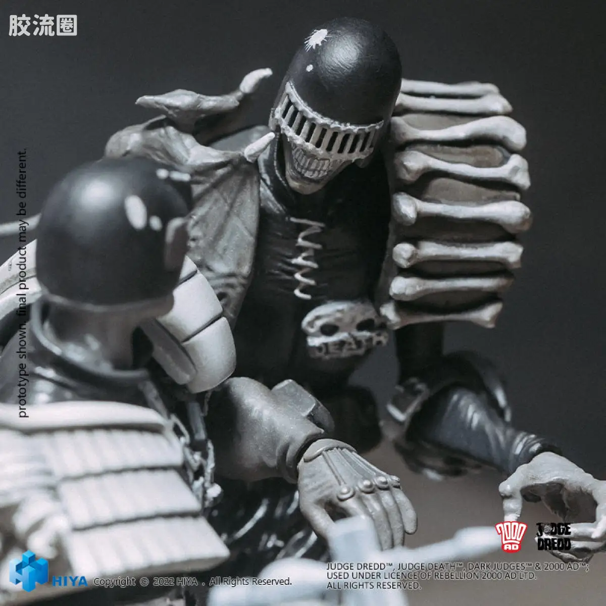 Hiya Toys/海雅 漫画 特警判官2000AD 德雷德法官对死亡判官 黑白版 - 图片
