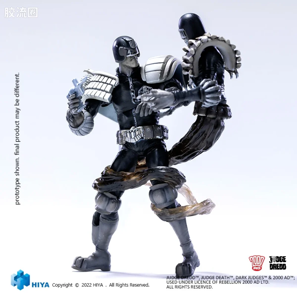 Hiya Toys/海雅 漫画 特警判官2000AD 德雷德法官对死亡判官 黑白版 - 图片