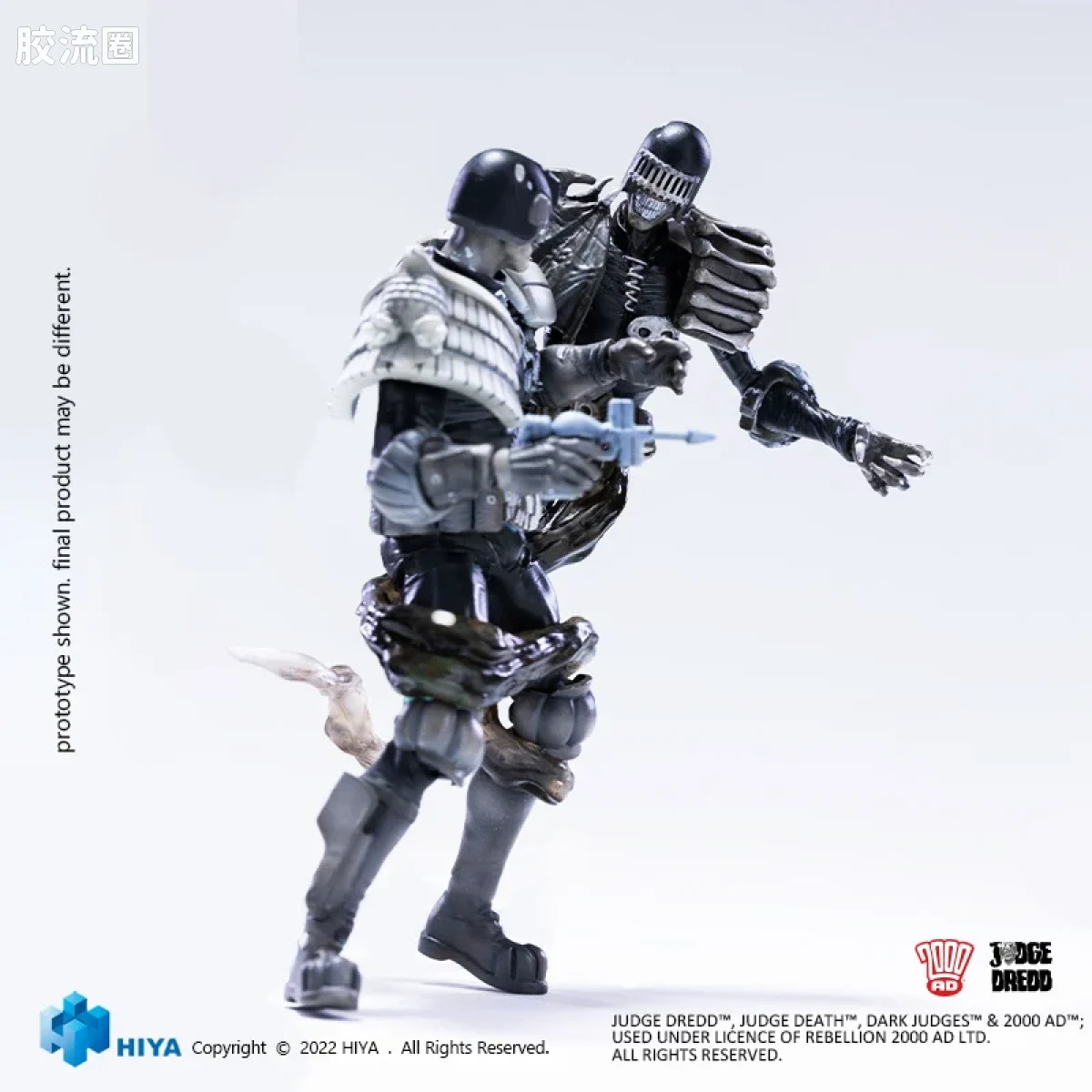 Hiya Toys/海雅 漫画 特警判官2000AD 德雷德法官对死亡判官 黑白版 - 图片