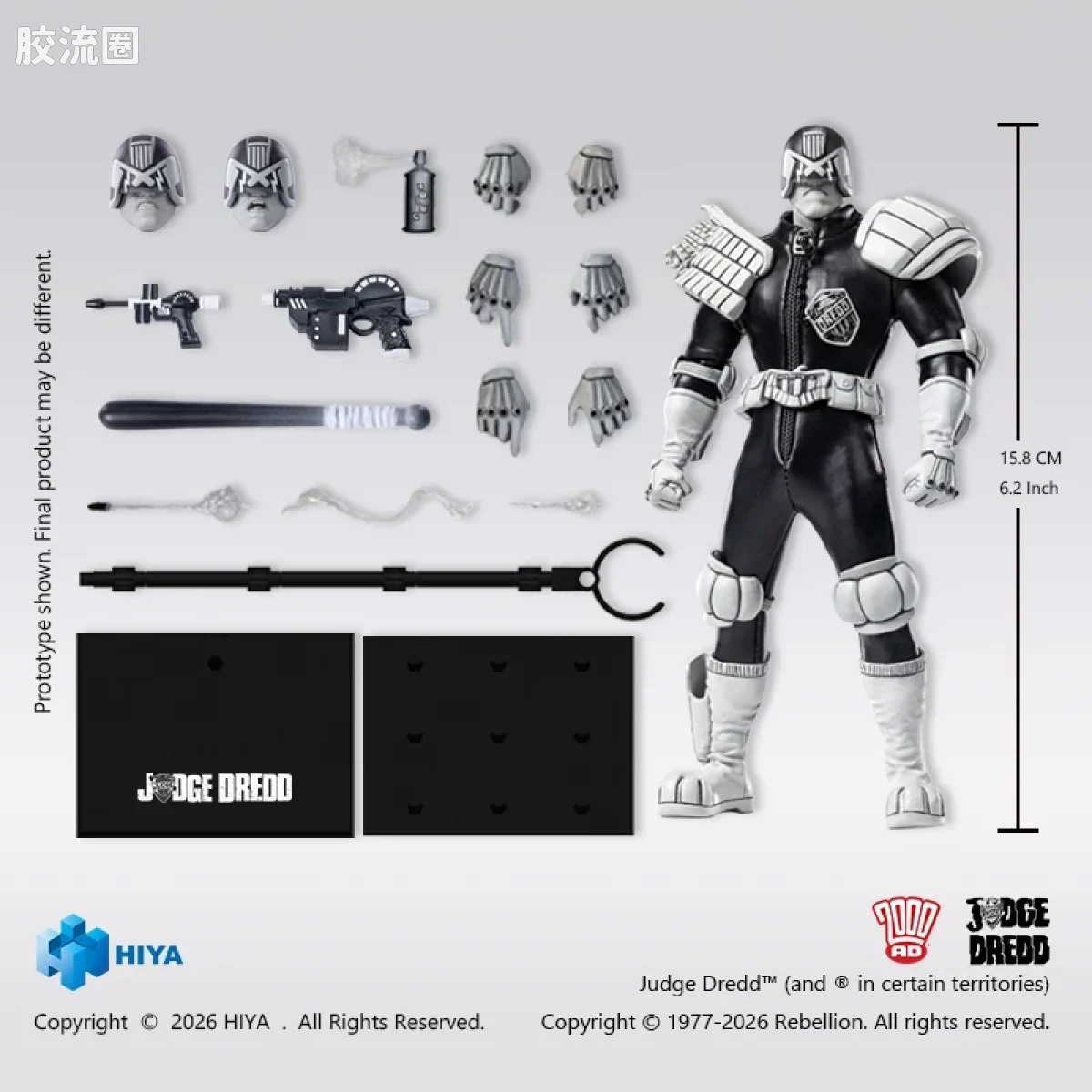 Hiya Toys/海雅 漫画 特警判官2000AD 判官德雷德 黑白版 - 图片
