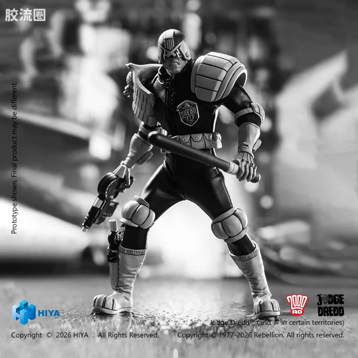Hiya Toys/海雅 漫画 特警判官2000AD 判官德雷德 黑白版 - 图片