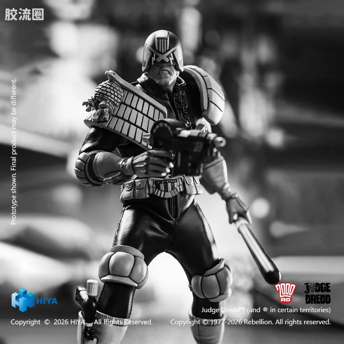 Hiya Toys/海雅 漫画 特警判官2000AD 判官德雷德 黑白版 - 图片