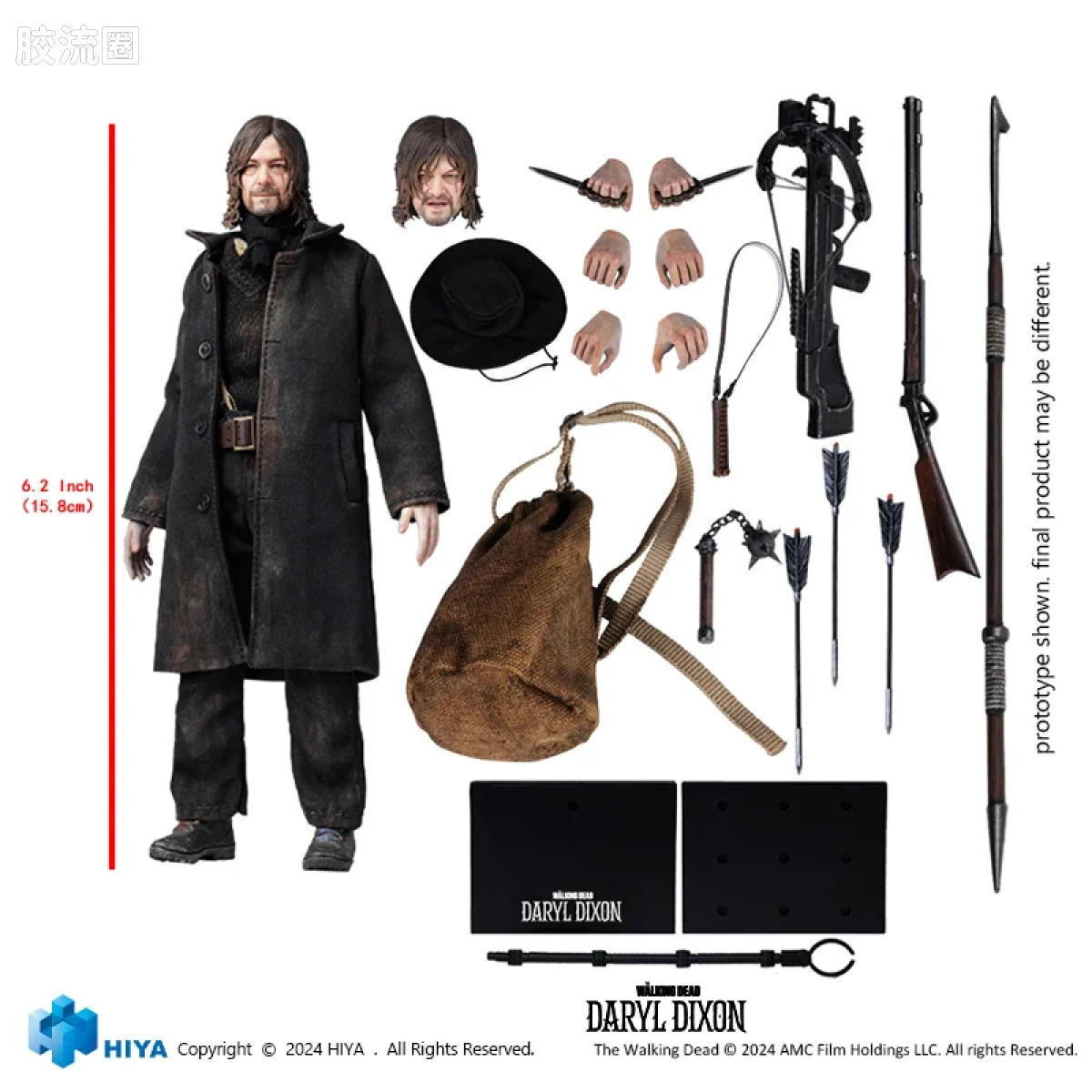 Hiya Toys/海雅 1/12 行尸走肉系列 行尸走肉 达里尔·迪克森 达里尔 - 图片