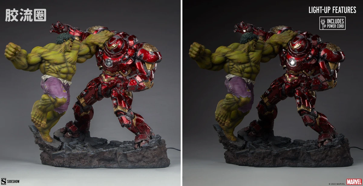 sideshow静态模型系列 Maquette Marvel 绿巨人对反浩克装甲 - 图片