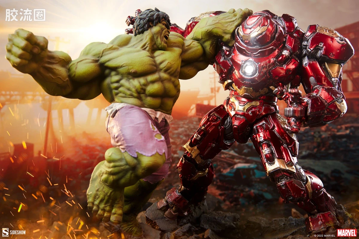 sideshow静态模型系列 Maquette Marvel 绿巨人对反浩克装甲 - 图片