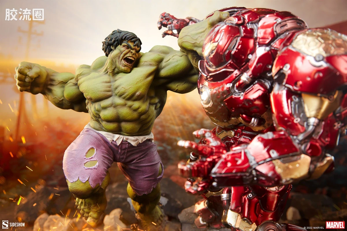 sideshow静态模型系列 Maquette Marvel 绿巨人对反浩克装甲 - 图片